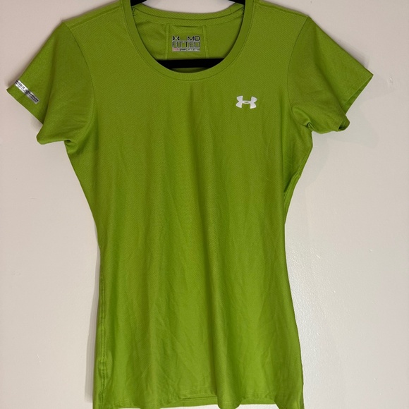 Under Armour Lime Green V-Neck Tee - Picture 1 of 3